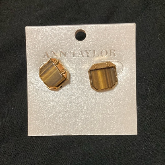 Ann Taylor Jewelry - New Ann Taylor Gold and Brown Stud Earrings